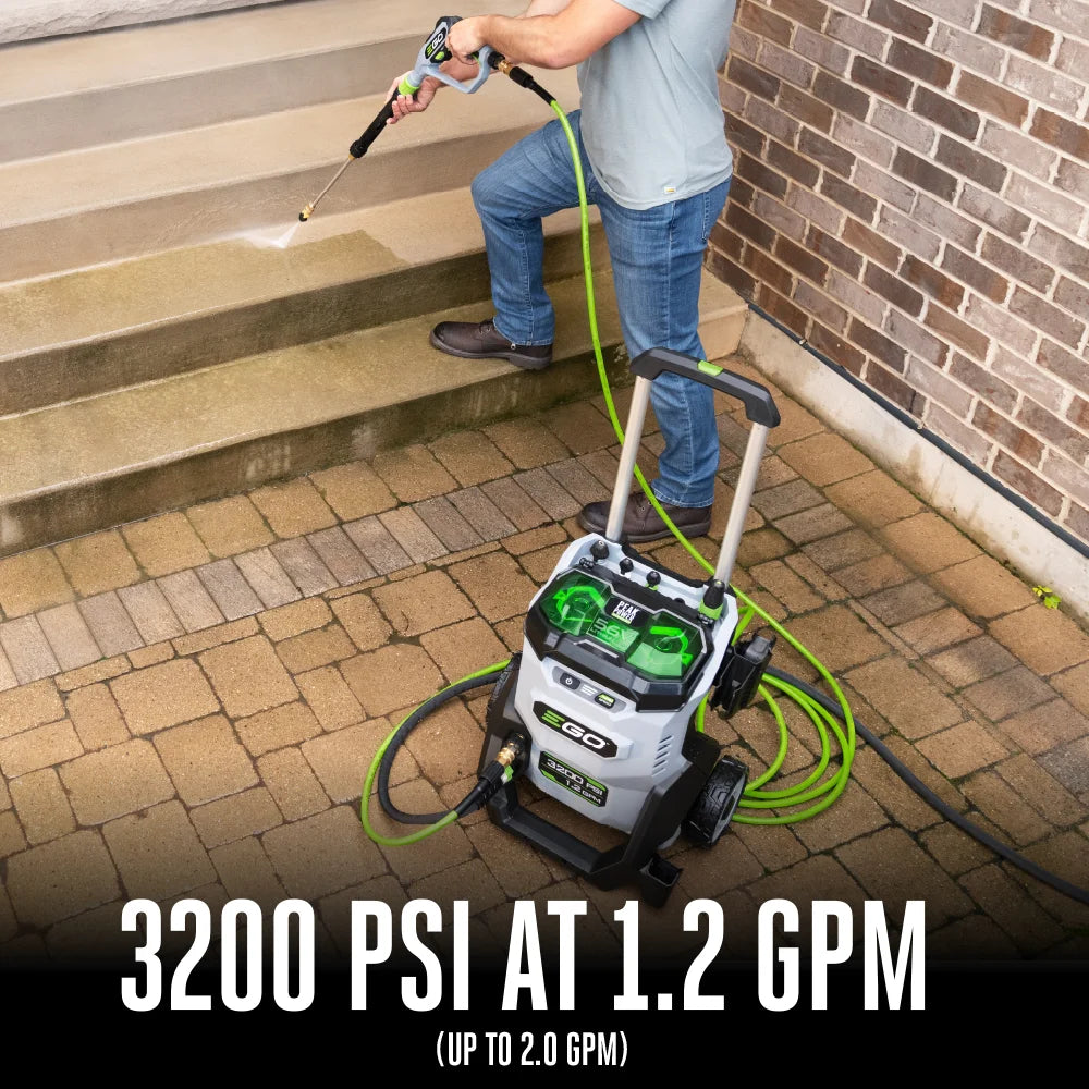 EGO POWER+ 3200 PSI Pressure Washer with 2 x 6.0Ah Batteries and 320W Charger