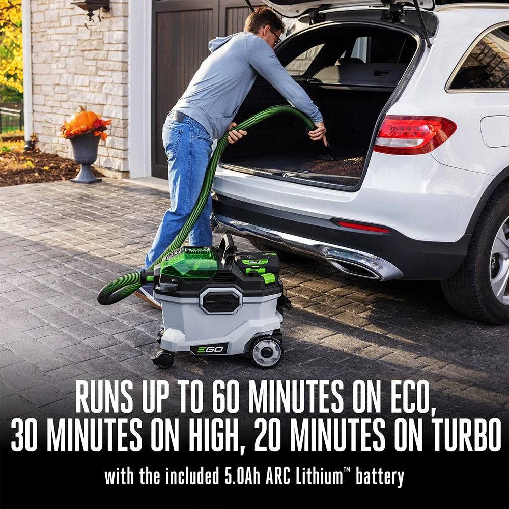 EGO POWER+ 9 Gallon Wet/Dry Vacuum with 5.0Ah Battery and 320W charger