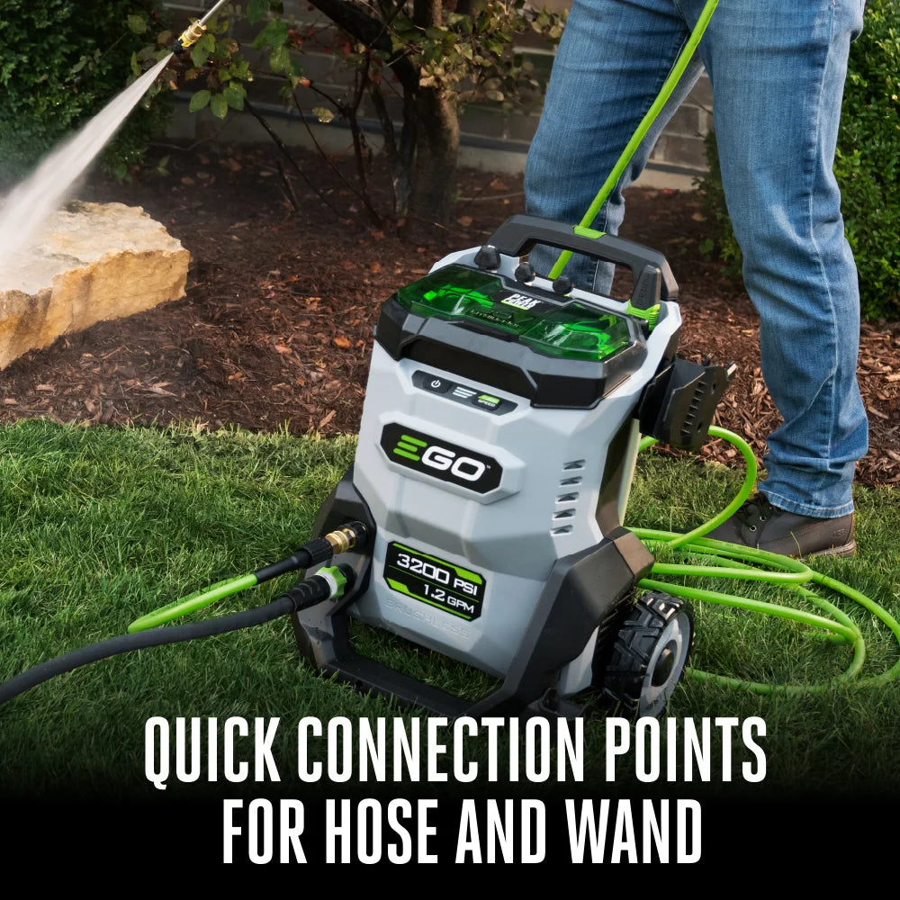 EGO POWER+ 3200 PSI Pressure Washer with 2 x 6.0Ah Batteries and 320W Charger